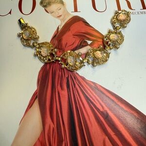 Gold Bracelet with Opalescent Accents